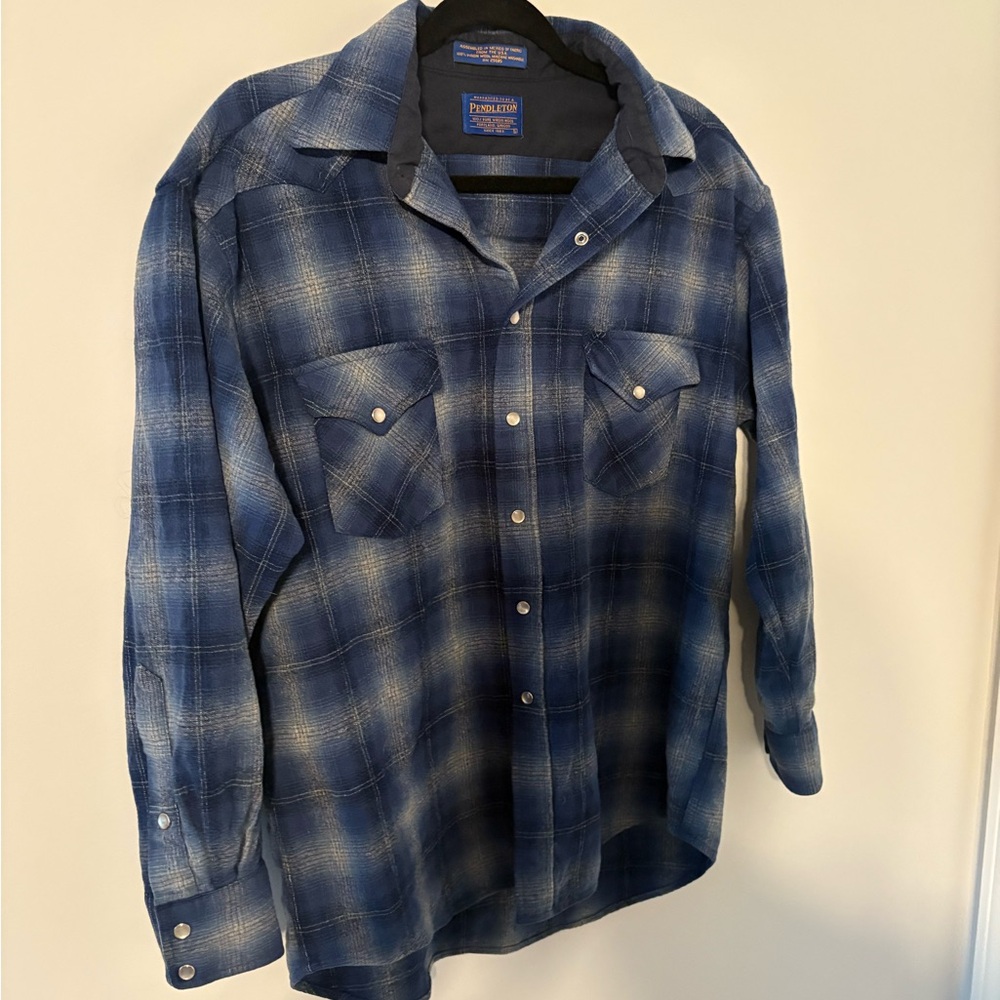 Pendleton Blue Pearl Snap Western Button Down Shi… - image 7